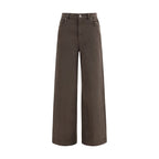 Brown Cotton Casual Pants