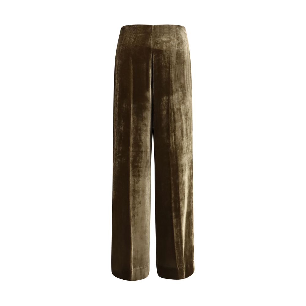 Brown Viscose Casual Pants