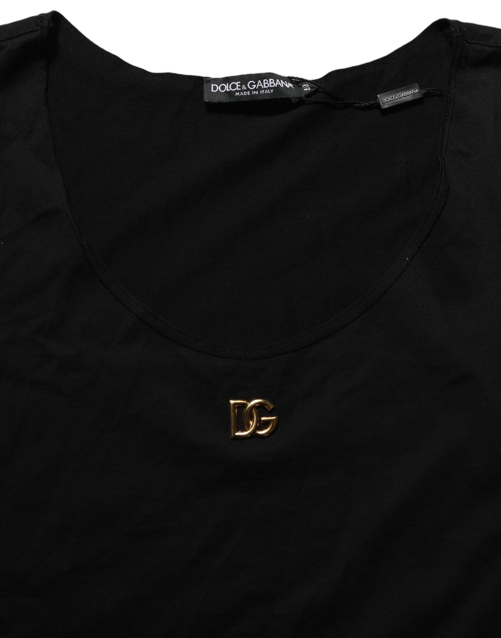 Black Gold DG Logo Cotton Sleeveless Tank Top
