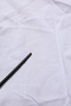 White Logo Patch Cotton Crew Neck T-shirt
