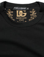 Black Cotton Crew Neck Short Sleeves T-shirt