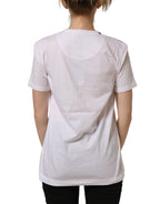 White Cotton Crew Neck Short Sleeves T-shirt