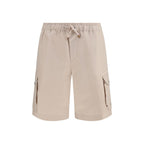 Beige Linen Bermuda Shorts