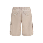 Beige Linen Bermuda Shorts