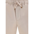 Beige Linen Bermuda Shorts