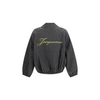 Gray Polyamide Full-Length Jacket