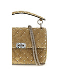 Beige Calf Leather Bos Taurus Shoulder Bag