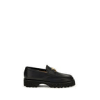 Black Calf Leather Bos Taurus Platform Loafers