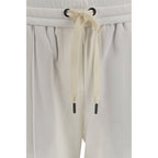 White Cotton Athletic Pants