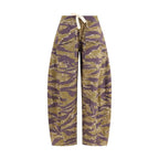 Multicolor Cotton Casual Pants