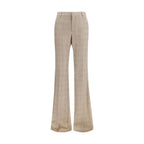Beige Wool Oves Aries Flared Pants