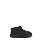 Black Suede Leather Ankle Boots