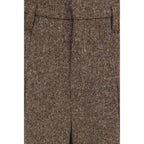 Brown Wool Oves Aries Casual Pants