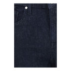 Blue Polyester Cropped Jeans