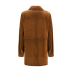 Brown Calf Leather Bos Taurus Full-Length Jacket