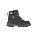 Black Polyester Ankle Boots