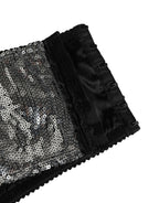 Silver Sequined Nyon Balconnet Bra Underwear