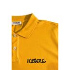 Yellow Cotton Men Polo Shirt