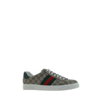 Beige Fabric Low Top Sneakers