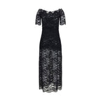 Black Polyamide Long Dress