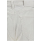 White Cotton Slim Fit Jeans