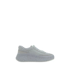 White Calf Leather Bos Taurus Platform Sneakers
