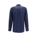 Blue Silk Dress Shirt