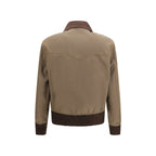 Brown Cotton Full-Length Jacket
