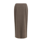 Brown Silk Long Skirt