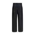 Black Polyester Casual Pants