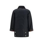 Black Cotton Full-Length Jacket