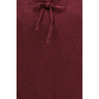 Bordeaux Linen Casual Dress