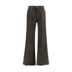 Bicolor Cotton Flared Jeans