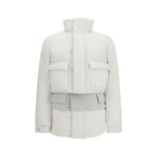 White Polyester Full-Length Jacket