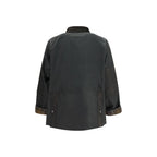 Bicolor Cotton Full-Length Jacket