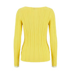 Yellow Viscose Women Sweater