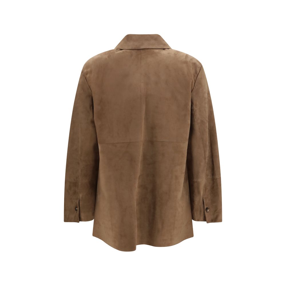 Brown Lamb Ovis Aries Aries Leather Jacket