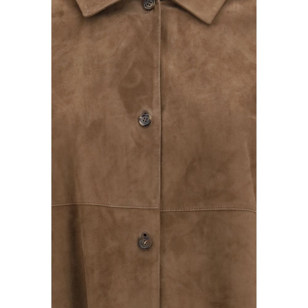 Brown Lamb Ovis Aries Aries Leather Jacket