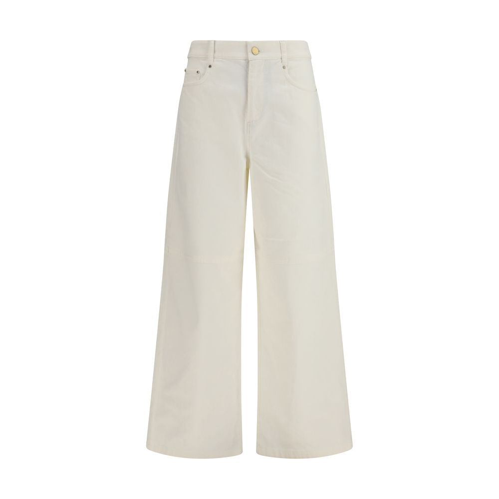 White Cotton Casual Pants