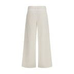 White Cotton Casual Pants