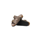 Gray Synthetic Flat Sandals