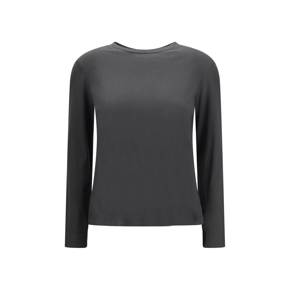 Gray Cotton Long Sleeve T-Shirt