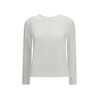 White Cotton Long Sleeve T-Shirt