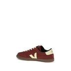 Bordeaux Suede Leather Low Top Sneakers