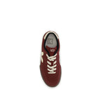 Bordeaux Suede Leather Low Top Sneakers