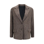 Brown Wool Oves Aries Biker Jacket