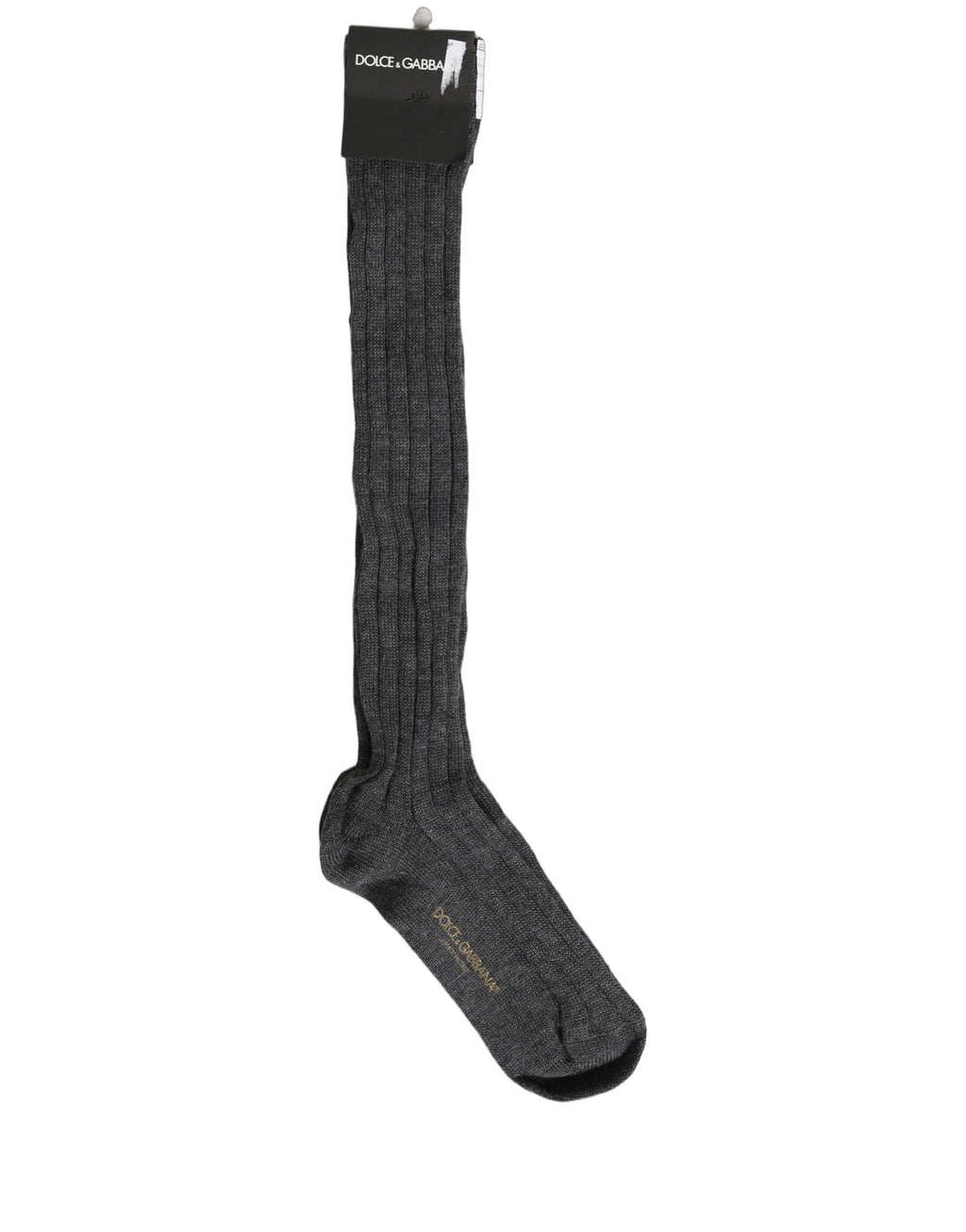 Gray Wool Blend Over The Calf Accessory Socks