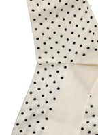 Off White Cotton Polka Dot Mid Calf Accessory Socks