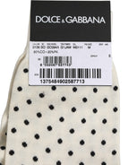 Off White Cotton Polka Dot Mid Calf Accessory Socks