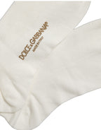 White Crown Embroidery Knee High Accessory Socks